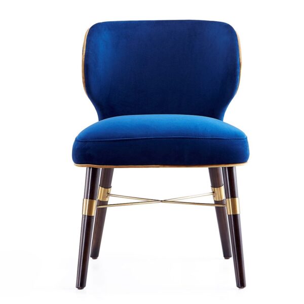 Manhattan Comfort Strine Royal Blue Velvet Dining Chair