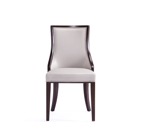 Manhattan Comfort Grand Faux Leather Dining Chairs - Set of 2 in Light Grey