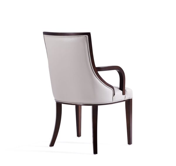 Manhattan Comfort Grand Faux Leather Dining Armchair in Light Grey