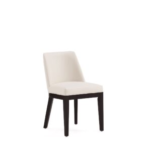 Manhattan Comfort Gansevoort Modern Faux Leather Dining Chair in Cream (Set of 2)