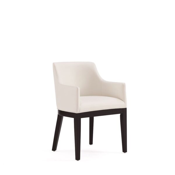 Manhattan Comfort Gansevoort Modern Faux Leather Dining Armchair in Cream