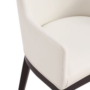 Manhattan Comfort Gansevoort Modern Faux Leather Dining Armchair in Cream