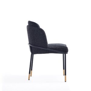 Manhattan Comfort Flor Fabric Dining Chair in Black