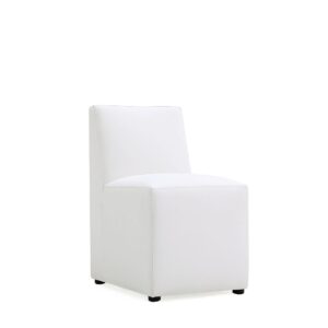 Manhattan Comfort Anna Modern Square Faux Leather Dining Chair in Cream