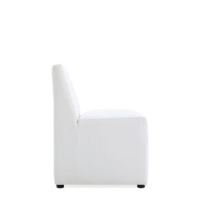 Manhattan Comfort Anna Modern Square Faux Leather Dining Chair in Cream