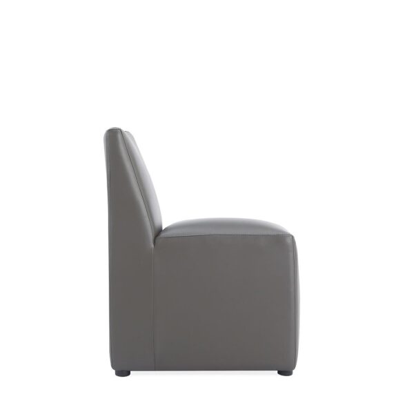 Manhattan Comfort Anna Modern Square Faux Leather Dining Chair in Pewter