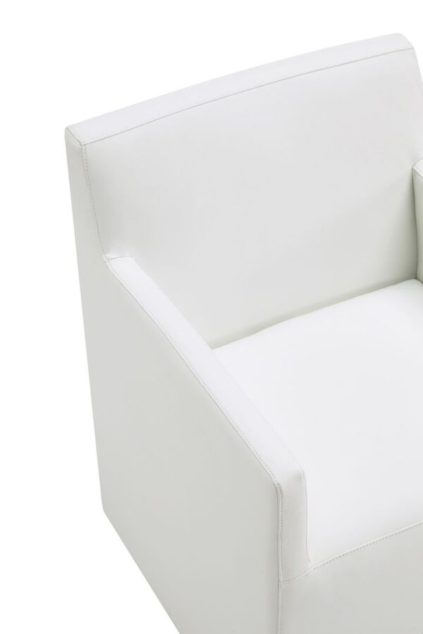 Manhattan Comfort Anna Modern Square Faux Leather Dining Armchair in Cream