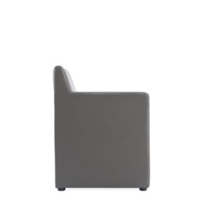 Manhattan Comfort Anna Modern Square Faux Leather Dining Armchair in Pewter