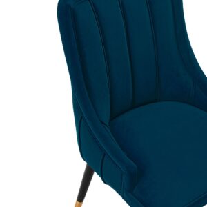 Manhattan Comfort Modern Eda Velvet Dining Chair in Midnight Blue