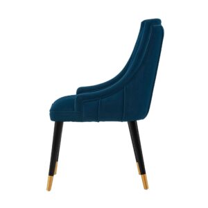 Manhattan Comfort Modern Eda Velvet Dining Chair in Midnight Blue