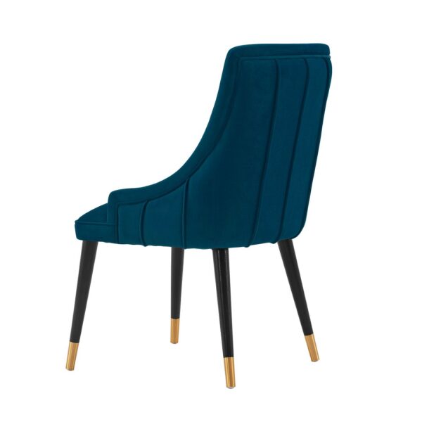 Manhattan Comfort Modern Eda Velvet Dining Chair in Midnight Blue