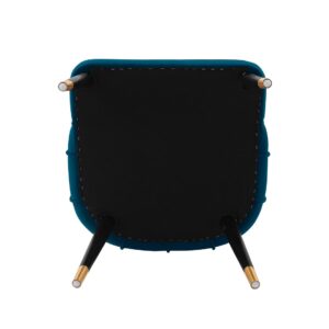 Manhattan Comfort Modern Eda Velvet Dining Chair in Midnight Blue