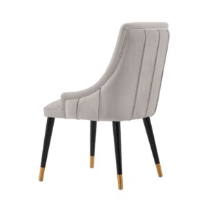 Manhattan Comfort Modern Eda Velvet and Leatherette Dining Chair in Grey