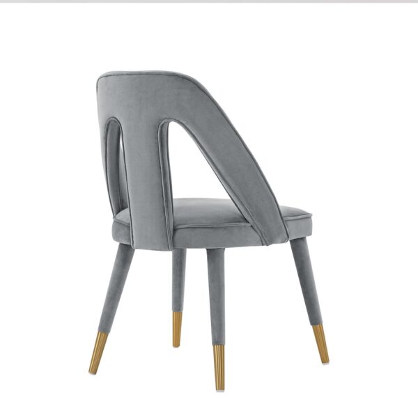 Manhattan Comfort Modern Neda Velvet  Dining Chair in Grey