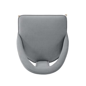 Manhattan Comfort Modern Neda Velvet  Dining Chair in Grey