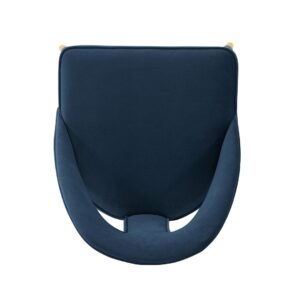 Manhattan Comfort Modern Neda Velvet  Dining Chair in Midnight Blue