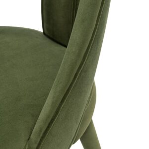 Manhattan Comfort Modern Neda Velvet  Dining Chair in Olive Green