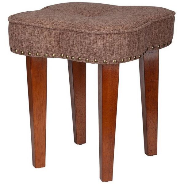 Design Toscano DE101 16 Inch Dunhill Cloverleaf Boudoir Stool - Brown