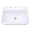 Nantucket Sinks DI-2317-R8 Brant Point 23 Inch Drop-In Rectangular Ceramic Vanity Sink in White