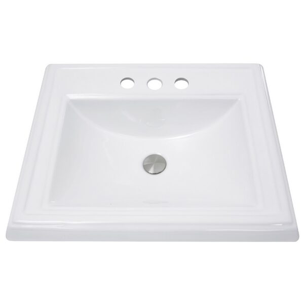 Nantucket Sinks DI-2418-R4 23 Inch Rectangular Drop-In Ceramic Vanity Sink