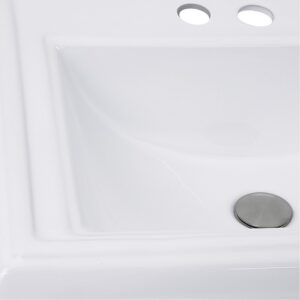 Nantucket Sinks DI-2418-R4 23 Inch Rectangular Drop-In Ceramic Vanity Sink