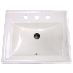 Nantucket Sinks DI-2418-R8-Bisque Great Point 23 Inch Rectangular Drop-In Ceramic Vanity Sink