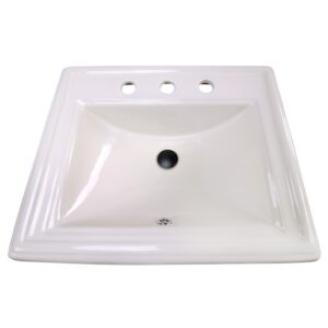 Nantucket Sinks DI-2418-R8-Bisque Great Point 23 Inch Rectangular Drop-In Ceramic Vanity Sink