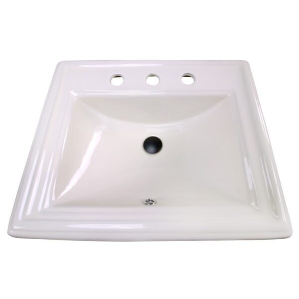 Nantucket Sinks DI-2418-R8-Bisque Great Point 23 Inch Rectangular Drop-In Ceramic Vanity Sink