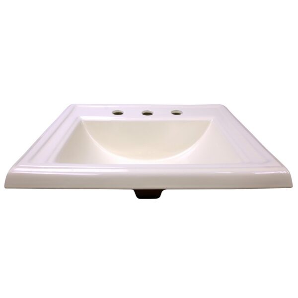 Nantucket Sinks DI-2418-R8-Bisque Great Point 23 Inch Rectangular Drop-In Ceramic Vanity Sink