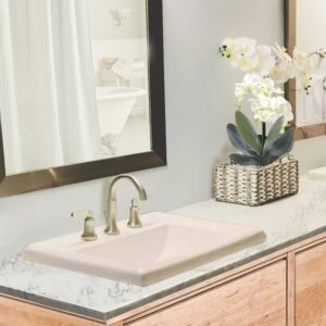 Nantucket Sinks DI-2418-R8-Bisque Great Point 23 Inch Rectangular Drop-In Ceramic Vanity Sink