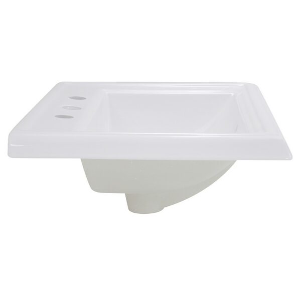 Nantucket Sinks DI-2418-R8 Great Point 23 Inch Rectangular Drop-In Ceramic Vanity Sink