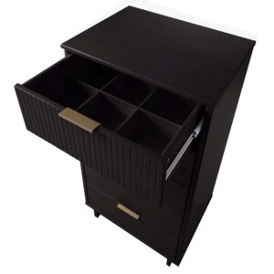 Manhattan Comfort Granville Tall 23.62" Modern Narrow Dresser with 5 Full Extension Drawers in Black