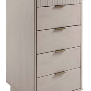 Manhattan Comfort Granville Tall 23.62" Modern Narrow Dresser with 5 Full Extension Drawers in Light Grey