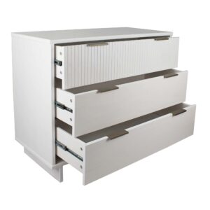 Manhattan Comfort Granville 38.18" Modern Standard Dresser with 3 Full Extension Drawers in White