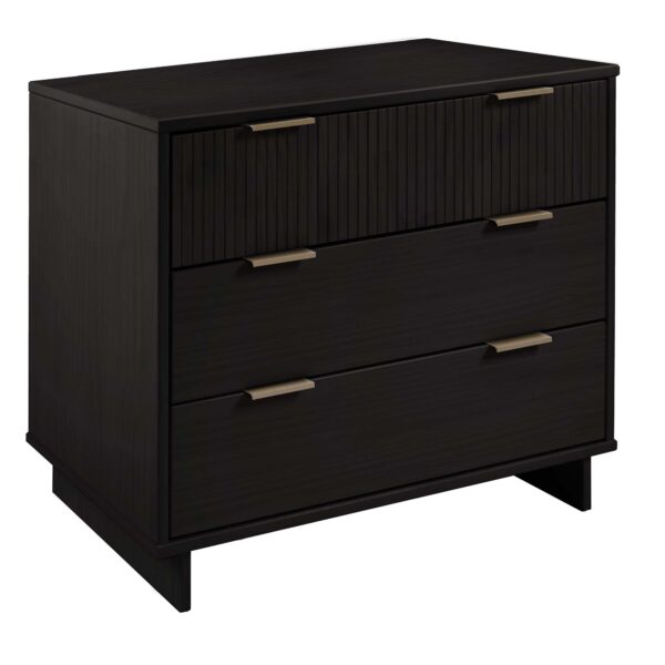 Manhattan Comfort Granville 38.18" Modern Standard Dresser with 3 Full Extension Drawers in Black