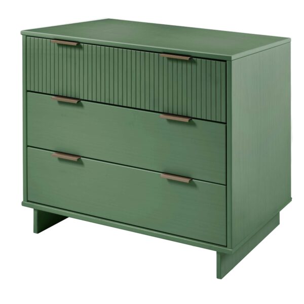 Manhattan Comfort Granville 38.18" Modern Standard Dresser with 3 Full Extension Drawers in Sage Green