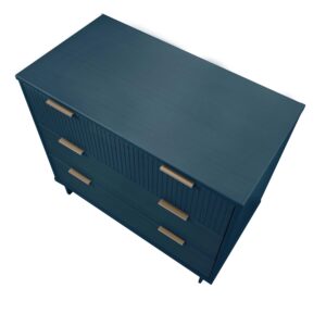 Manhattan Comfort Granville 38.18" Modern Standard Dresser with 3 Full Extension Drawers in Midnight Blue