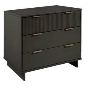 Manhattan Comfort Granville 38.18" Modern Standard Dresser with 3 Full Extension Drawers in Dark Grey