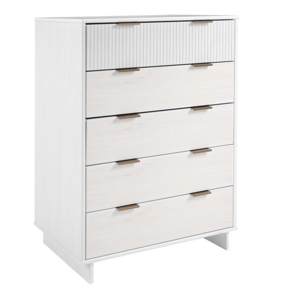 Manhattan Comfort Granville 45.27" Modern Tall Dresser with 5 Full Extension Drawers in White