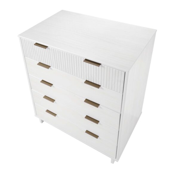 Manhattan Comfort Granville 45.27" Modern Tall Dresser with 5 Full Extension Drawers in White