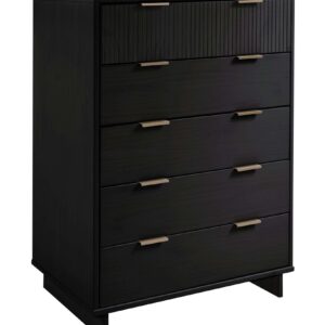 Manhattan Comfort Granville 45.27" Modern Tall Dresser with 5 Full Extension Drawers in Black