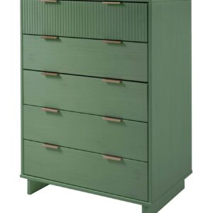 Manhattan Comfort Granville 45.27" Modern Tall Dresser with 5 Full Extension Drawers in Sage Green