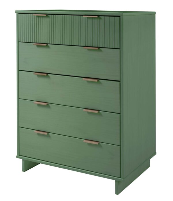 Manhattan Comfort Granville 45.27" Modern Tall Dresser with 5 Full Extension Drawers in Sage Green