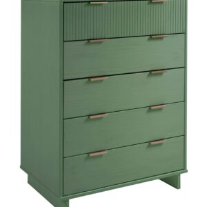 Manhattan Comfort Granville 45.27" Modern Tall Dresser with 5 Full Extension Drawers in Sage Green