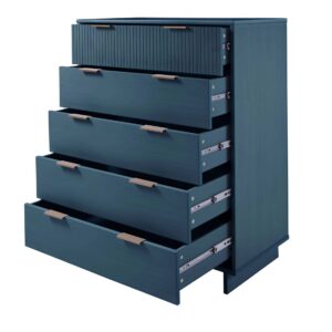 Manhattan Comfort Granville 45.27" Modern Tall Dresser with 5 Full Extension Drawers in Midnight Blue