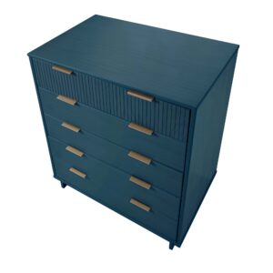 Manhattan Comfort Granville 45.27" Modern Tall Dresser with 5 Full Extension Drawers in Midnight Blue