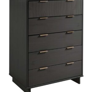 Manhattan Comfort Granville 45.27" Modern Tall Dresser with 5 Full Extension Drawers in Dark Grey