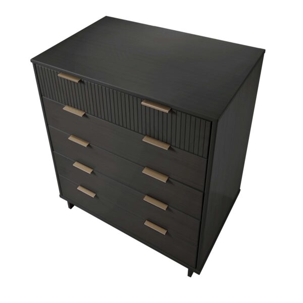 Manhattan Comfort Granville 45.27" Modern Tall Dresser with 5 Full Extension Drawers in Dark Grey