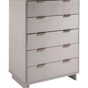 Manhattan Comfort Granville 45.27" Modern Tall Dresser with 5 Full Extension Drawers in Light Grey