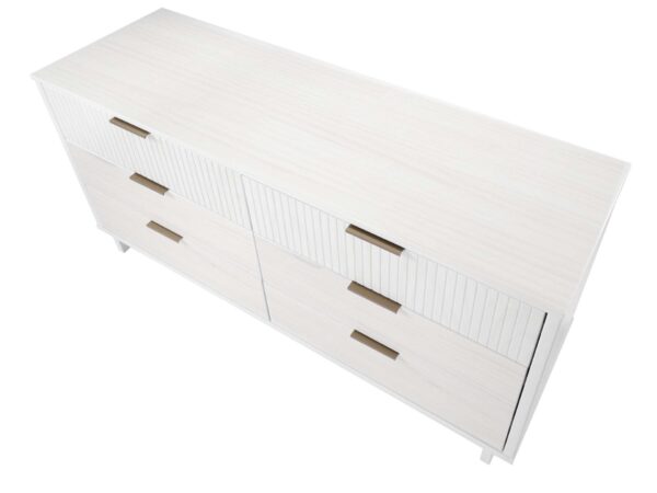 Manhattan Comfort Granville 55.07" Modern Double Wide Dresser with 6 Full Extension Drawers in White